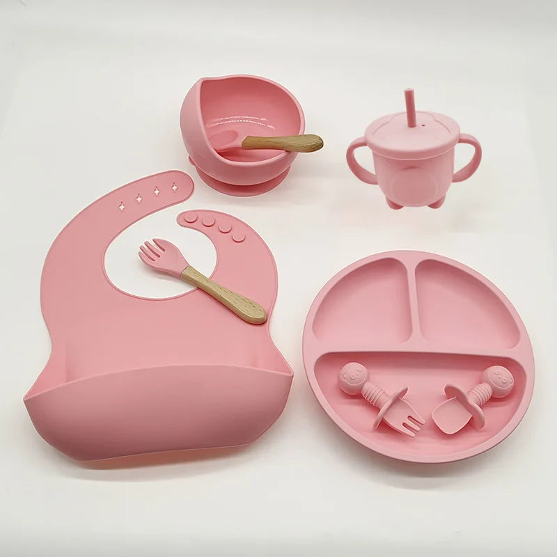 Ensemble de bols standards d'alimentation pour bébé, 6/8 pièces, en silicone