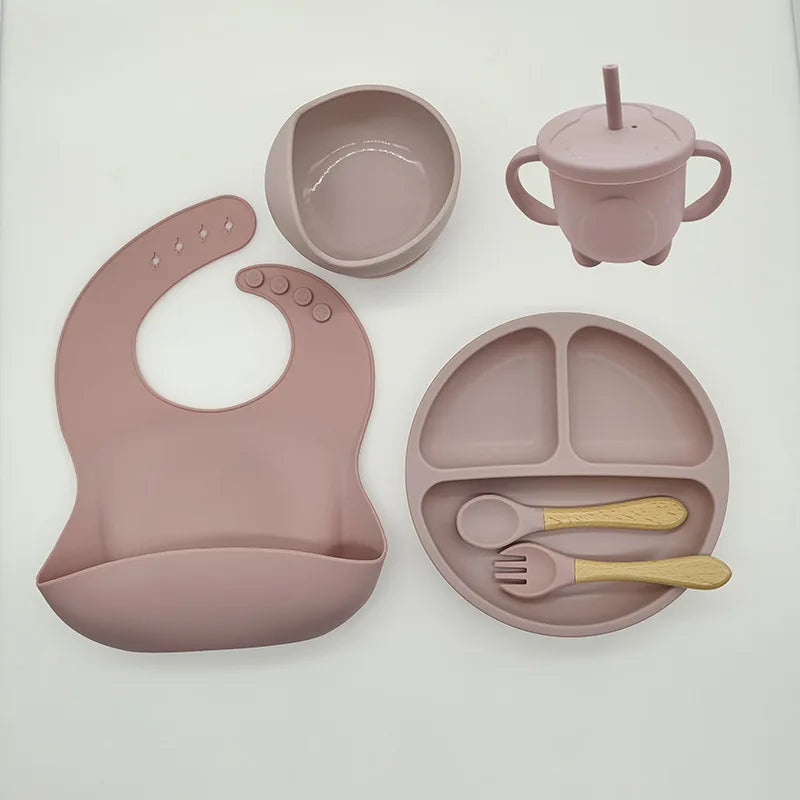 Ensemble de bols standards d'alimentation pour bébé, 6/8 pièces, en silicone