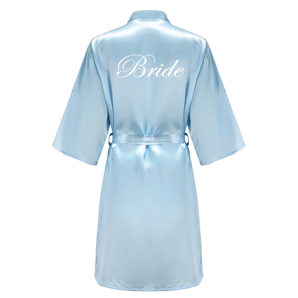 Peignoir Blanc/Bleu pour femmes: mariée, demoiselle d'honneur, mère, demoiselle d'honneur