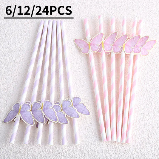 Lot de pailles papillons idéal pour bachelorette party ou anniversaires