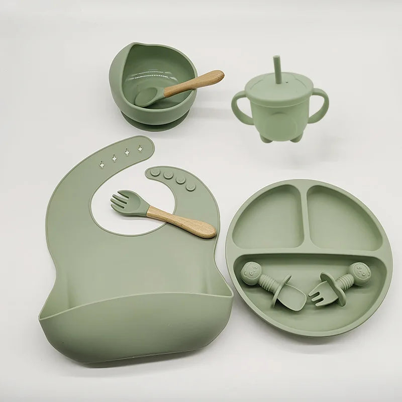 Ensemble de bols standards d'alimentation pour bébé, 6/8 pièces, en silicone