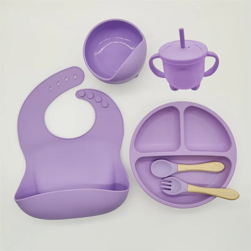 Ensemble de bols standards d'alimentation pour bébé, 6/8 pièces, en silicone