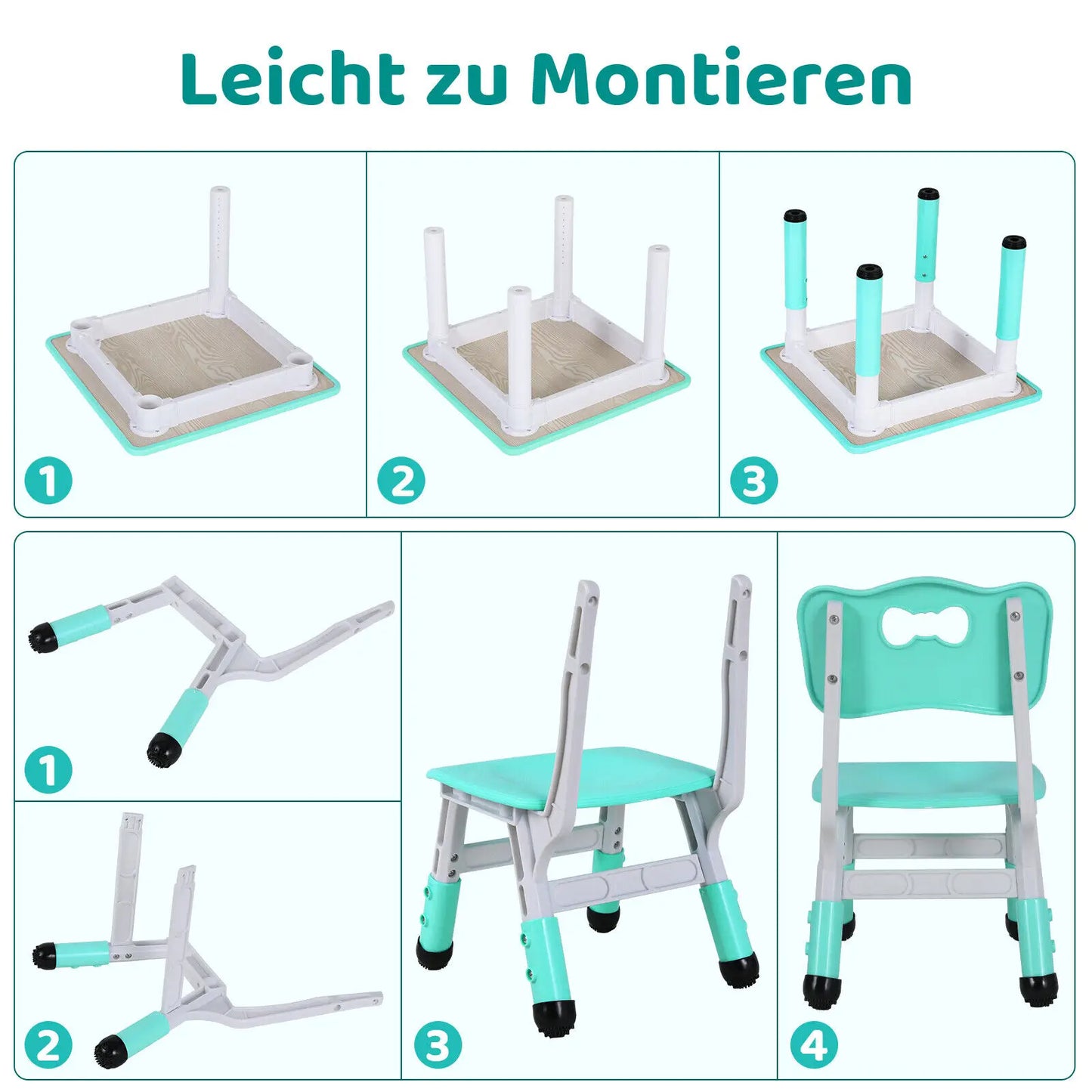 Ensemble de table et 2 chaises réglables pour enfants