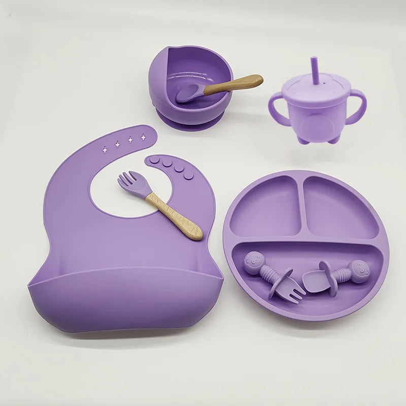 Ensemble de bols standards d'alimentation pour bébé, 6/8 pièces, en silicone