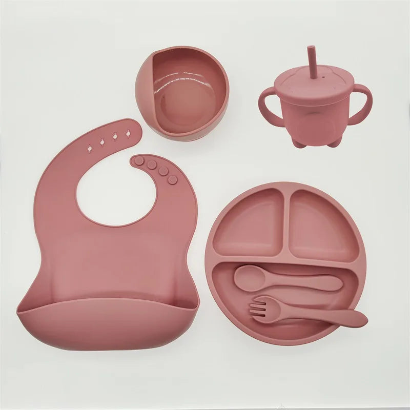 Ensemble de bols standards d'alimentation pour bébé, 6/8 pièces, en silicone