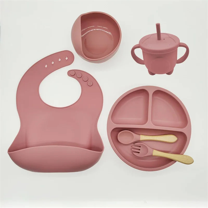 Ensemble de bols standards d'alimentation pour bébé, 6/8 pièces, en silicone