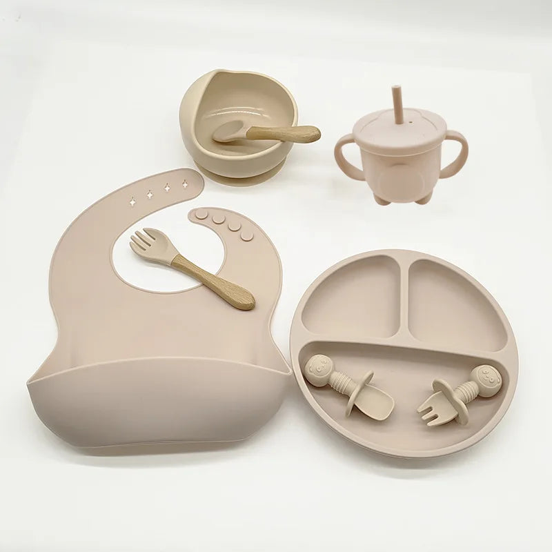 Ensemble de bols standards d'alimentation pour bébé, 6/8 pièces, en silicone