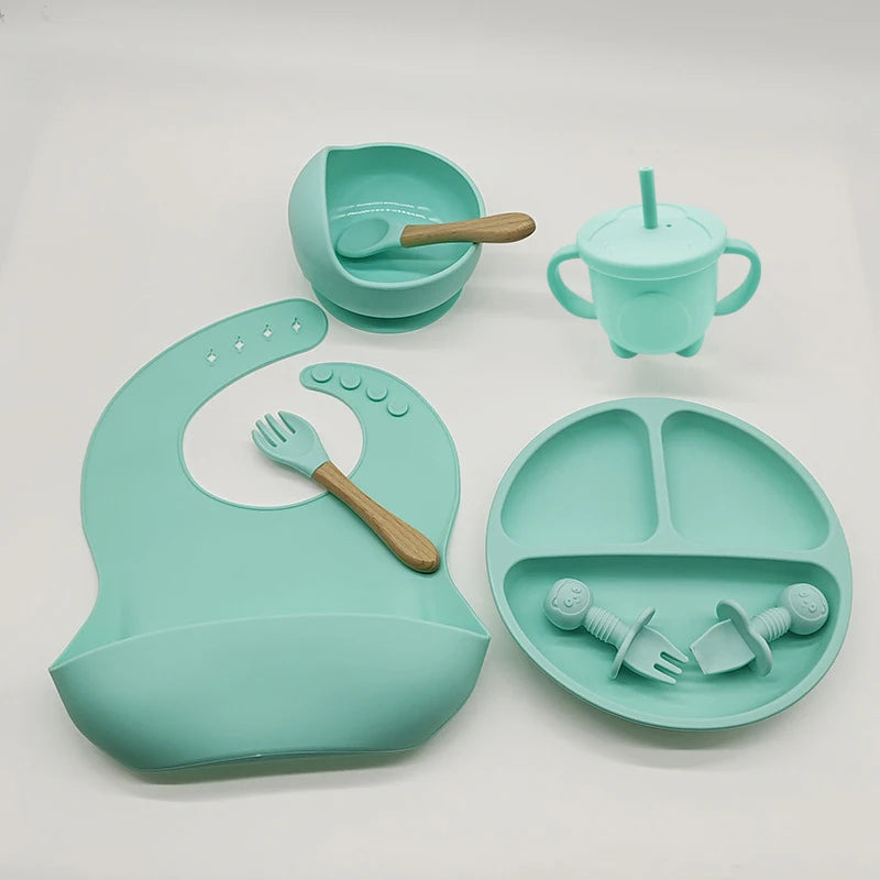 Ensemble de bols standards d'alimentation pour bébé, 6/8 pièces, en silicone