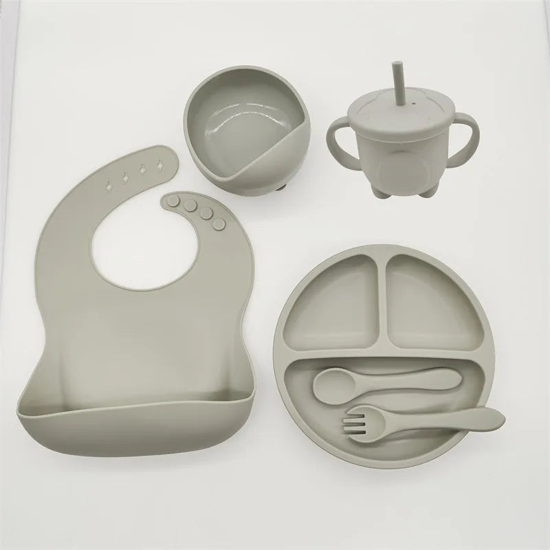 Ensemble de bols standards d'alimentation pour bébé, 6/8 pièces, en silicone