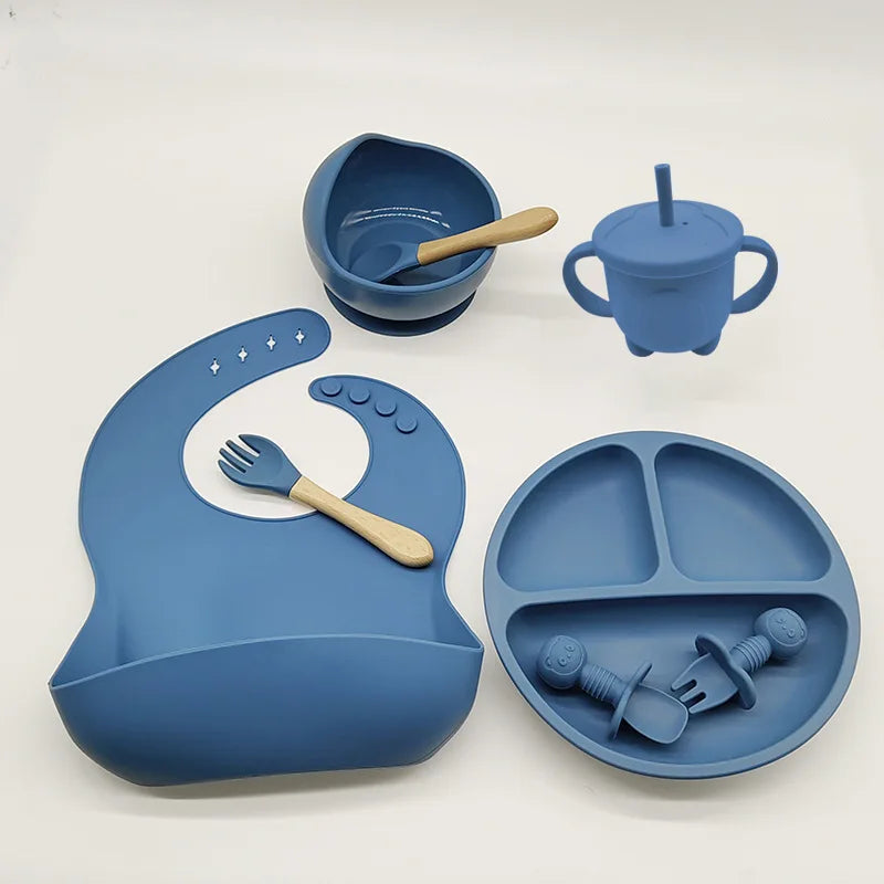 Ensemble de bols standards d'alimentation pour bébé, 6/8 pièces, en silicone