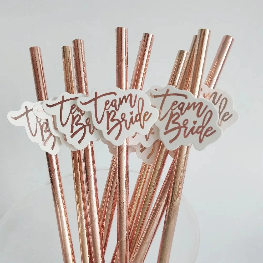 10Pcs pailles team bride