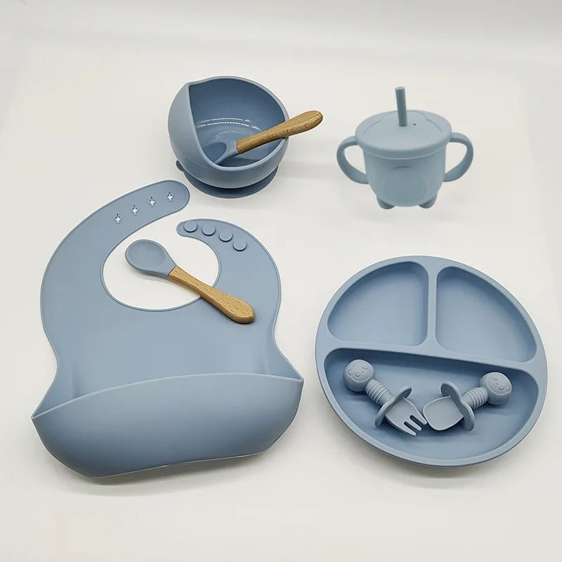 Ensemble de bols standards d'alimentation pour bébé, 6/8 pièces, en silicone