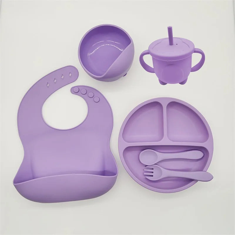 Ensemble de bols standards d'alimentation pour bébé, 6/8 pièces, en silicone