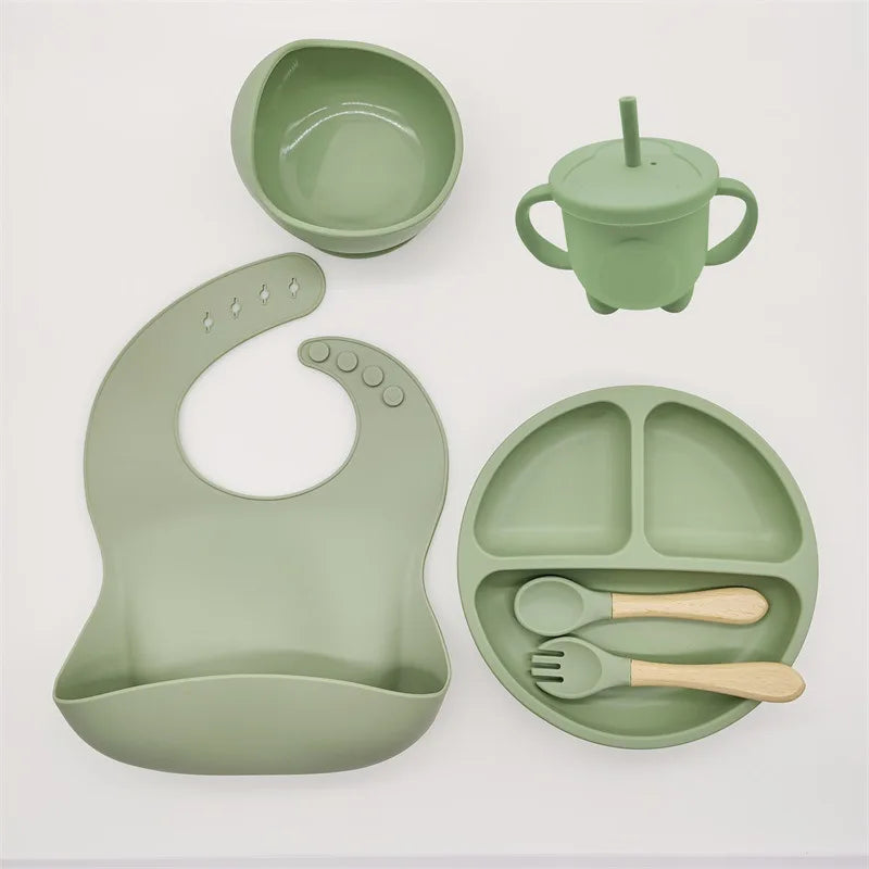 Ensemble de bols standards d'alimentation pour bébé, 6/8 pièces, en silicone