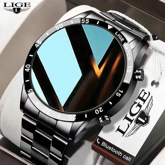 LIGE-Montre intelligente étanche pour homme, écran tactile cercle complet, appel Bluetooth, activité sportive, montre de fitness avec boîte, 2024