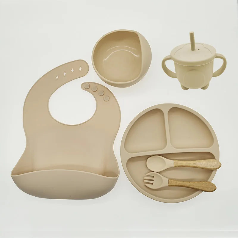 Ensemble de bols standards d'alimentation pour bébé, 6/8 pièces, en silicone