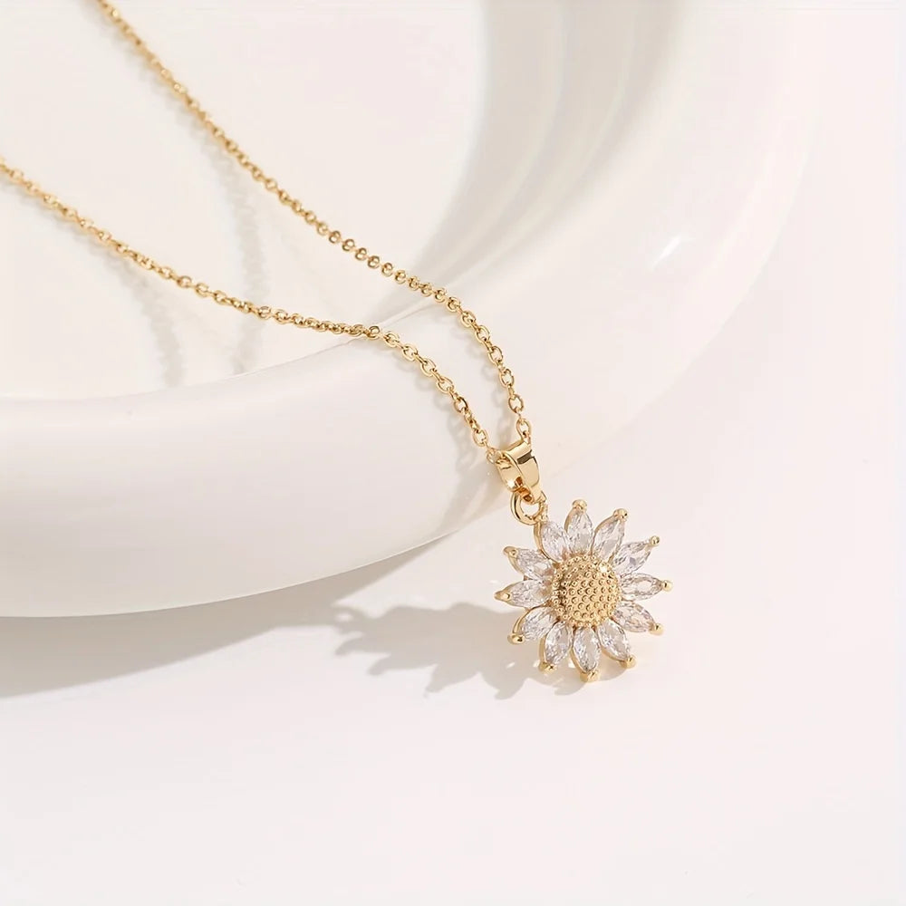 Collier de tournesol élégant, coffret cadeau, convoquer l'amour, la fidélité