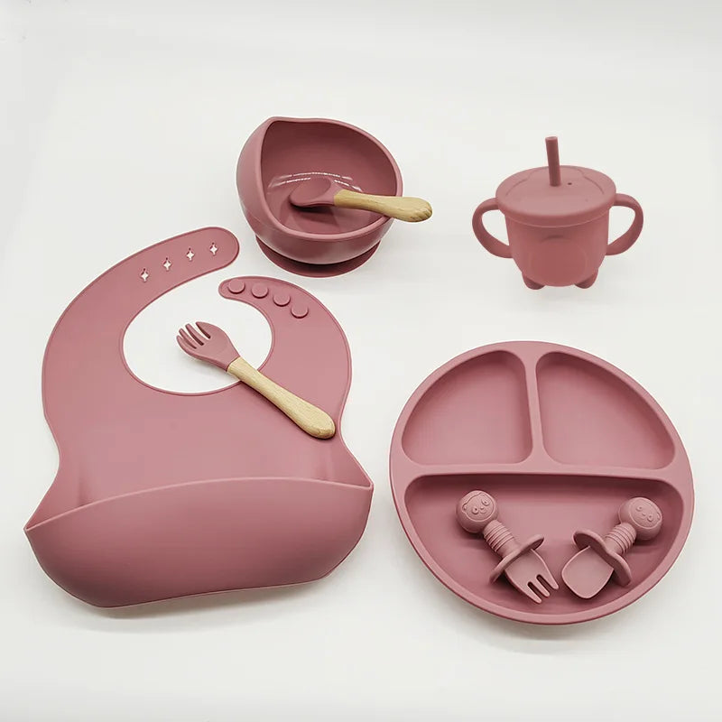 Ensemble de bols standards d'alimentation pour bébé, 6/8 pièces, en silicone